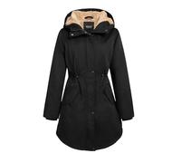OROLAY Giacca Parka Donna Imbottita con Cappuccio, Fatta di Pile, Antivento per Inverno, Tasche Multiple, Ideale per Outdoor