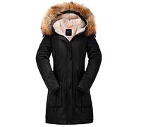 OROLAY Parka Invernale da Donna Foderato in pile Addensato con Cappuccio e collo in Pelliccia Rimovibile Meteorite XXL