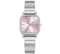 Orologi alla moda Orologio da donna, con elegante cinturino in acciaio inossidabile, orologio da polso analogico quadrato alla moda, regalo di compleanno for donne/ragazze Ritorno a scuola(Roze)