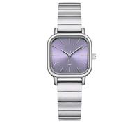 Orologi alla moda Orologio da donna, con elegante cinturino in acciaio inossidabile, orologio da polso analogico quadrato alla moda, regalo di compleanno for donne/ragazze Ritorno a scuola(Lila)