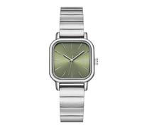 Orologi alla moda Orologio da donna, con elegante cinturino in acciaio inossidabile, orologio da polso analogico quadrato alla moda, regalo di compleanno for donne/ragazze Ritorno a scuola(Groen)