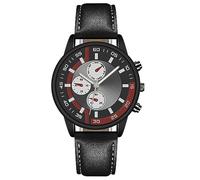 Orologi altimetri da uomo con cinturino al quarzo con frange, orologio da uomo con quadrante grande, Rosso, A