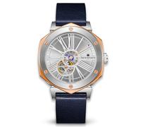 Orologi Automatici Da Uomo Mythique le Monde - Orologio Semi Scheletrato In Acciaio Inossidabile 316L - Vero Cristallo Di Zaffiro - Orologi Da Polso Impermeabile Fino a 100m Con Cinturino In Pelle.