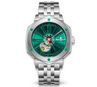 Orologi Automatici da Uomo Mythique le Monde - Orologio Semi-Scheletrato In Acciaio Inossidabile 316L - Cristallo Zaffiro - Orologi Da Polso Impermeabili Fino a 100M Con Bracciale in Acciaio