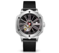 Orologi Automatici Da Uomo Mythique le Monde - Orologio Semi Scheletrato In Acciaio Inossidabile 316L - Vero Cristallo Di Zaffiro - Orologi Da Polso Impermeabile Fino a 100m Con Cinturino In Pelle.