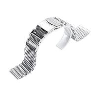 Orologi cinghie, chiusura pieghevole di sostituzione in argento da 20 mm da 22 mm da 24 mm con acciaio inossidabile inossidabile per braccialetti da mash da mash di sicurezza + 2 barre a molla, banda