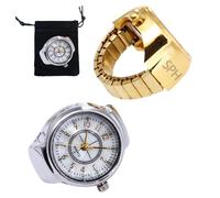 Orologi da dito personalizzati con nome iniziali, anelli personalizzati con fascia elastica, orologi rotondi al quarzo per donne e uomini, regalo per Natale, compleanno, anniversario di matrimonio