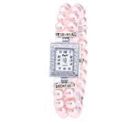 Orologi da donna analogico con cinturino al quarzo da polso quadrato, rosa, misura unica