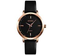 Orologi da donna cinturino in pelle nera moda semplice piccola luce minimalista sottile impermeabile abito casual analogico quarzo giovane ragazza regali femminili orologio da polso SKMEI, L1457nero