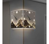 Orologi da parete angolari per l'arredamento del soggiorno, orologio da parete angolare di lusso con sensore luminoso e scala numerica, per l'arredamento del soggiorno e della camera da letto (F)