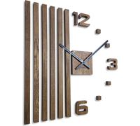 FLEXISTYLE Orologio da parete 3D fai da te in legno di quercia, grande orologio da parete da 60 cm, design moderno, EKO orologio da parete, decorazione per ufficio, soggiorno, camera da letto