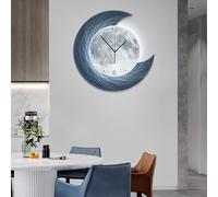 Orologi da Parete Lunari Orologio A LED con Telecomando Orologio da Parete Silenzioso Moderno Decorazione del Soggiorno Atmosfera Pittura Luminosa A LED Orologio Lunare Ristorante Dip, B, 56.2cm