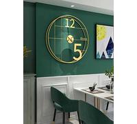 Orologi da Parete Moderni con Scheletro 3D, Grande Orologio da Parete in Metallo, Orologio Rotondo Decorativo in Ferro battuto a Batteria per Soggiorno, Camera da Letto, Ufficio, Oro, 50X50CM/20X20IN