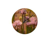 Orologi da parete Orologio rotondo Senza ticchettio Movimento al quarzo Movimento silenzioso AA a batteria Cipolla estiva Fiorisce Farfalla Home Kitchen Decor 12 pollici