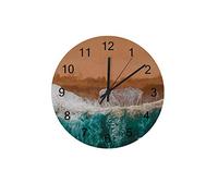 Orologi da parete Orologio rotondo Senza ticchettio Movimento al quarzo Movimento silenzioso AA Batteria da spiaggia Ocean Waves Coast Shore Home Kitchen Decor 12 pollici