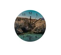 Orologi da parete Orologio rotondo Senza ticchettio Movimento silenzioso al quarzo AA Funzionamento a batteria Rocky Coast Cliff Church Formation Home Kitchen Decor 12 pollici