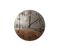Orologi da parete Orologio rotondo Senza ticchettio Movimento silenzioso al quarzo AA Funzionamento a batteria Sentiero nel bosco a invernale Lontano Home Kitchen Decor 12 pollici