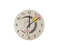 Orologi da parete Orologio rotondo Senza ticchettio Movimento silenzioso al quarzo Funzionamento a batteria AA Simpatico coniglietto sognante Decorazioni per la cucina di casa 12 pollici