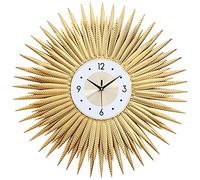 Orologi da Parete per l'arredamento del Soggiorno Orologio Moderno in Metallo con Arte 3D Orologi da Parete Starburst Senza ticchettio Orologio Decorativo Grande al Quarzo Silenzioso per Cucina