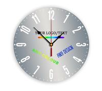 Orologi da parete personalizzati con logo slogan immagine testo come regali aziendali souvenir evento, orologio silenzioso quadrato rotondo personalizzato per decorazione casa ufficio, PVC