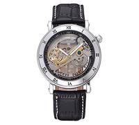 Orologi Da Polso,Bracciale In Acciaio Inossidabile Orologio Da Polso Maschile Orologio Da Polso Meccanico Automatico Bridge Skeleton Montre Homme, Ilver Nero