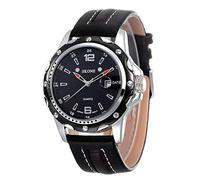 Orologi Da Polso Calendario Affari Guarda La Vigilanza Del Quarzo Di Modo, Banda Nera Cintura Nera