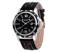 Orologi Da Polso Calendario Affari Guarda La Vigilanza Del Quarzo Di Modo, Caffè Nero Con Un Piatto