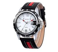 Orologi Da Polso Calendario Affari Guarda La Vigilanza Del Quarzo Di Modo, Rosso Con Piastra Bianca