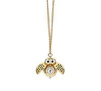 Orologi da polso da tasca lunga regalo orologio analogico collana scorrevole gufo stile retrò ciondolo orologio da uomo, Oro, One Size