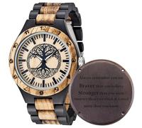 Orologi da polso da uomo in legno fatti a mano con incisione personalizzata Orologio da polso da uomo analogico al quarzo leggero, Q1087-A