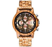 Orologi Da Polso,Ebony Wooden Watch Luxury Stylish Wood Timepieces Chronograph Quartz Watches In Wood Gift, Zebra Pattern