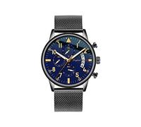 Orologi Da Polso,Le Tendenze Di Business Pilota Orologi Al Quarzo Multifunzione Con Il Fronte Blu Cinghia Delle Coperture Nera