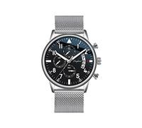 Orologi Da Polso,Le Tendenze Di Business Pilota Orologi Multifunzione Al Quarzo Con Quadrante Nero In Acciaio Cintura Di Maglia