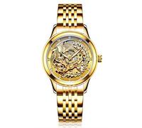 Orologi Da Polso,Longfeng Steel Belt Couple Watch Trends Orologio Meccanico Automatico Impermeabile Luminoso Vuoto, Phoenix Watch Gold Face Gold Face