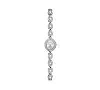 orologi da polso Orologi da polso da donna vintage di lusso con quadrante ovale, piccolo braccialetto di diamanti, orologio al quarzo alla moda, delicato e impermeabile digitale(Silver Silver)