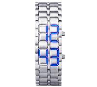 Orologi Da Polso,Orologi Sportivi Giovanili Impermeabili Elettronici Binari Digitali Di Seconda Generazione Led Orologio Da Polso Da Uomo In Lega Di Alluminio, Blu Argento