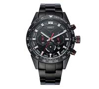 Orologi Da Polso,Orologio Al Quarzo Impermeabile Casual Professionale A 6 Pin, Cinturino In Acciaio Nero Con Calotta Nera