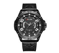 Orologi Da Polso Orologio Al Quarzo Puntatore Calendario Tempismo Orologio Sportivo Per Il Tempo Libero, Guscio Nero Cerchio Nero Bianco