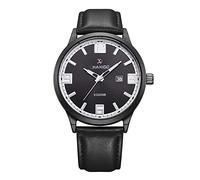 Orologi Da Polso,Orologio Da Uomo Casual Cinturino In Pelle Sport Coreano Orologio Al Quarzo Impermeabile Semplice, Gentleman Nero