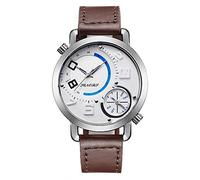 Orologi Da Polso,Orologio Da Uomo Dual Time Zone Business Fashion Personality, Bianco