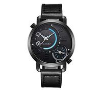 Orologi Da Polso,Orologio Da Uomo Dual Time Zone Business Fashion Personality, Nero