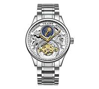 Orologi Da Polso,Orologio Meccanico A Carica Automatica Con Cinturino In Acciaio Lunetta Tourbillon Orologio Da Lavoro Pesante Guscio D'Argento Interno Bianco Ombra