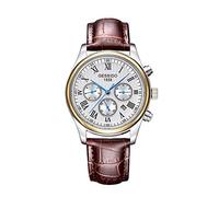 Orologi Da Polso,Orologio Meccanico Automatico A 6 Pin Multifunzione Cinturino In Pelle Impermeabile, Pelle Marrone Oro Roma