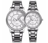 Orologi da polso per lui e per lei in acciaio inossidabile, Bianco e bianco.