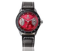 Orologi Da Polso,Skeleton Automatic Mechanical Watch Cinturino In Pelle Casual Orologio Da Uomo, Rosso