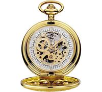Orologi da taschino Orologio da taschino da uomo, orologio da taschino meccanico da uomo con coperchio inferiore con prospettiva cava Orologio da taschino meccanico da uomo (superficie dorata con gus