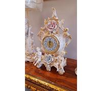 Orologi da Tavolo Ceramica Capodimonte Grande Orologio Barocco da Camino Quarzo
