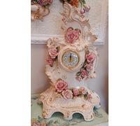 Orologi da Tavolo Ceramica Capodimonte Grande Orologio Barocco da Camino Quarzo