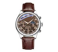 Orologi da uomo, cronografo, analogico, impermeabile, orologio da polso da uomo, classico, casual e sportivo, cinturino in pelle, orologio classico da uomo, Attributo singolo, Refer to description,
