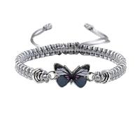 Orologi da uomo da 48 mm per braccialetti a farfalla regolabili per le donne braccialetti con ciondolo a farfalla carino orecchini a cerchio diviso, Misura unica, Fune metallica, Nessuna pietra